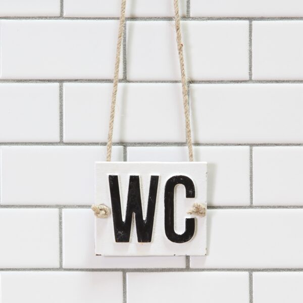 White Cast Iron Sign – WC (Water Closet) - Image 2