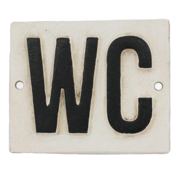 White Cast Iron Sign – WC (Water Closet)