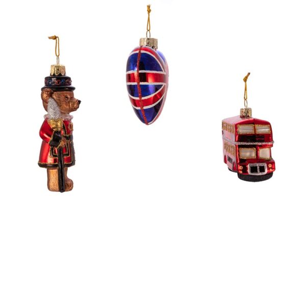 Glass British Ornaments, 3-Piece Set - Image 4