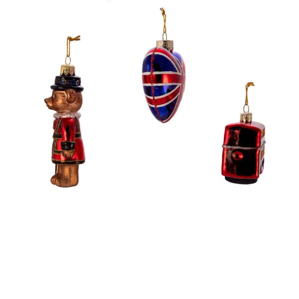 Glass British Ornaments, 3-Piece Set - Image 3