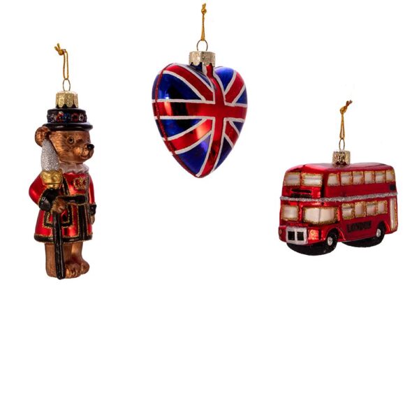 Glass British Ornaments, 3-Piece Set - Image 2