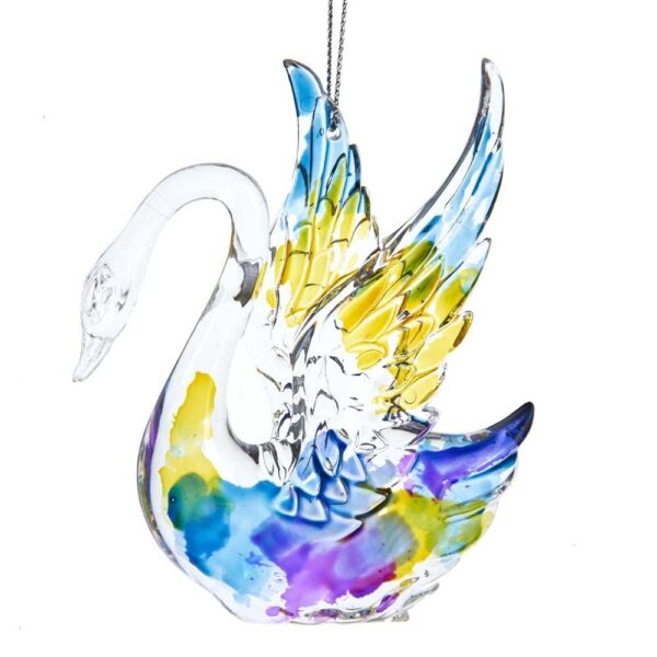 Acrylic Multi-Color Swan Ornament