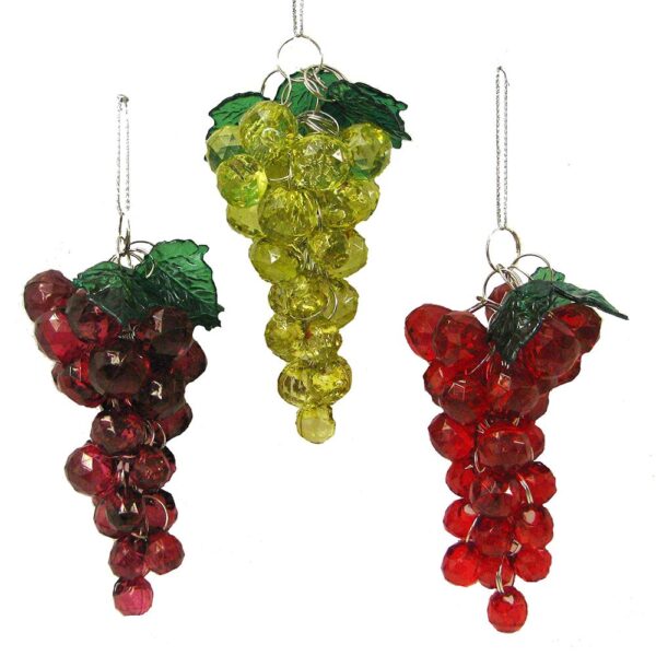 Beaded Grape Ornaments, Set of 3