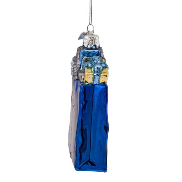 Noble Gems™ Happy Hanukkah Gift Bag Glass Ornament - Image 5