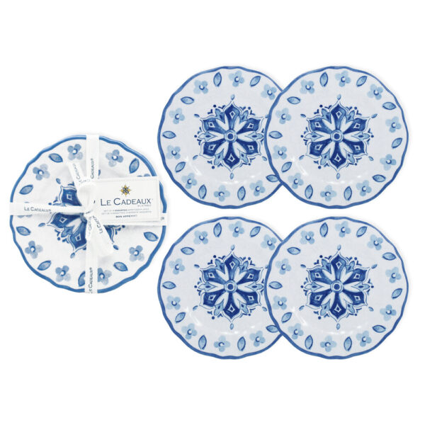 Melamine Appetizer Plates - Moroccan Blue - Set of 4