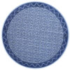 Hand Blocked Round Tablecloth - Blue Floral (72 Inch)