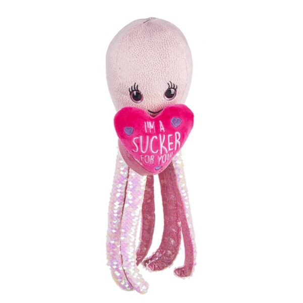 Pink Octopus I'm A Sucker For You Plush Toy, 14 Inch