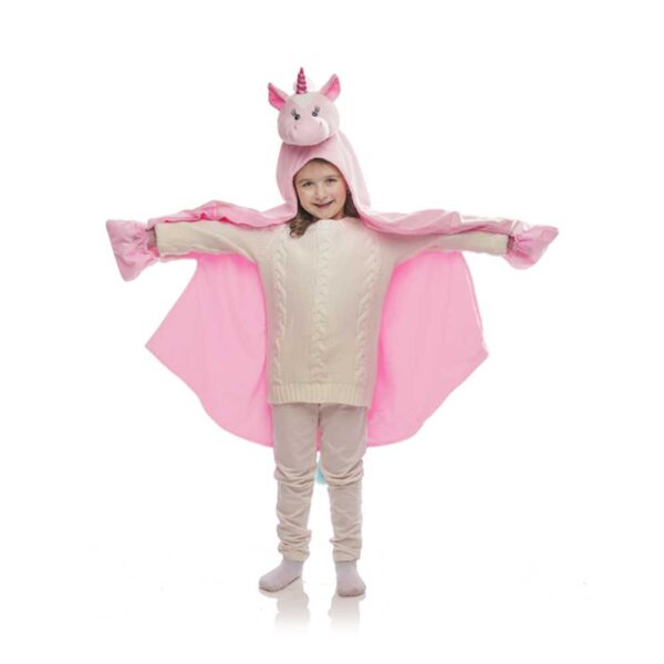 Pink Unicorn Wearable Hoodie Blanket for Kids - Image 4